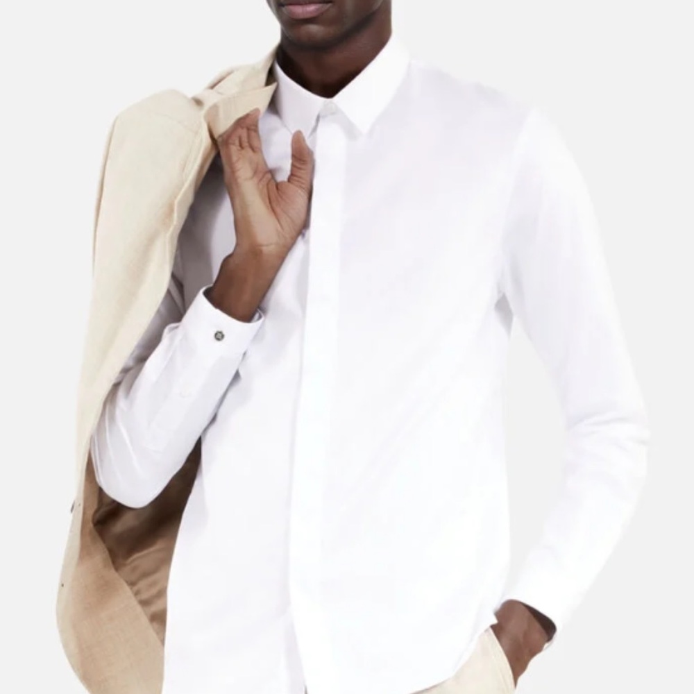 The Kooples White Dress Shirt with Pointed Collar